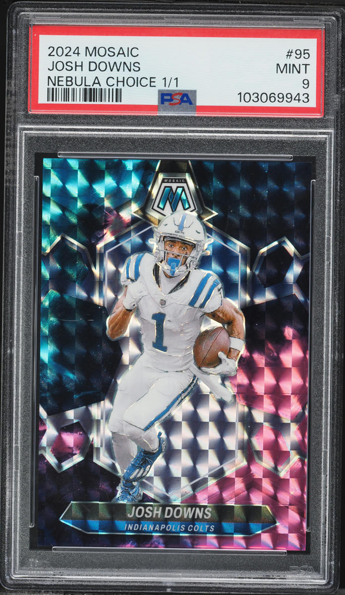 2024 Panini Mosaic Nebula Choice Josh Downs 1/1 #95 PSA 9 MINT - Photo 1
