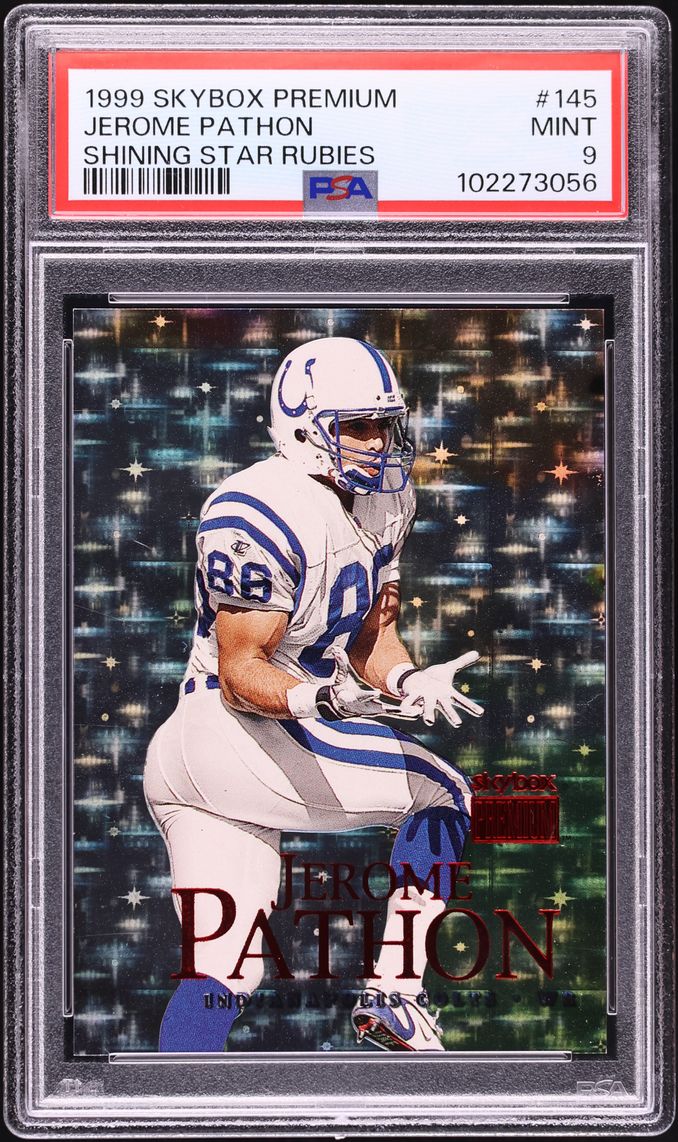 1999 Skybox Premium Shining Star Rubies Jerome Pathon /30 #145 PSA 9 MINT - Photo 1