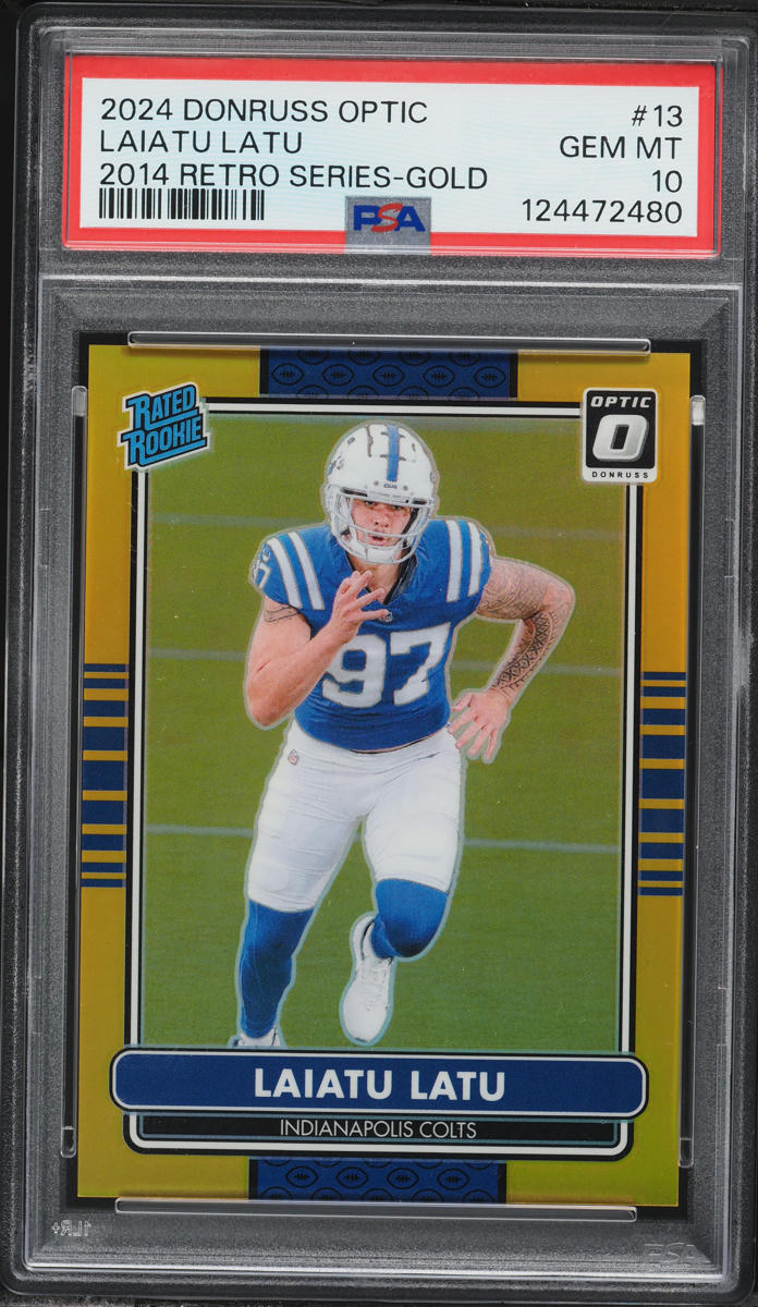 2024 Donruss Optic '14 Retro Series Gold Laiatu Latu ROOKIE /10 #13 PSA 10 GEM MINT - Photo 1