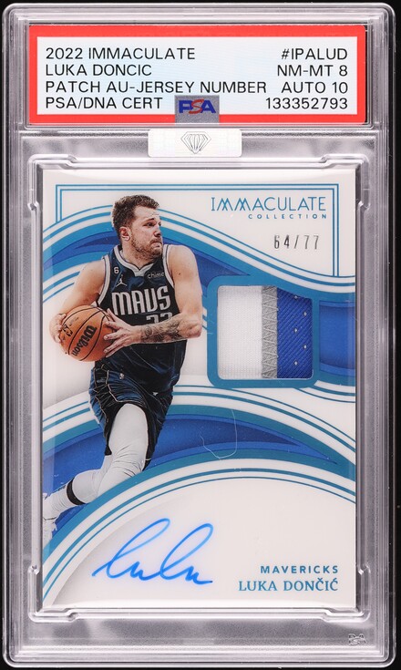 2018 Immaculate Collection Luka Doncic ROOKIE RC PATCH AUTO /77