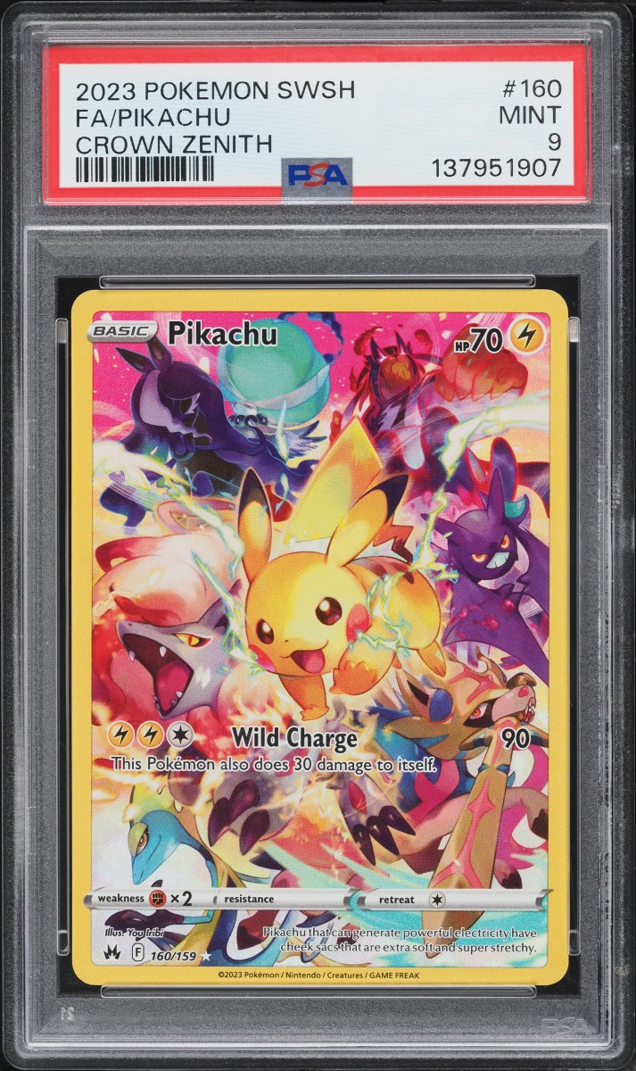 2023 Pokemon Sword & Shield Crown Zenith SEC Pikachu #160 PSA 9 MINT