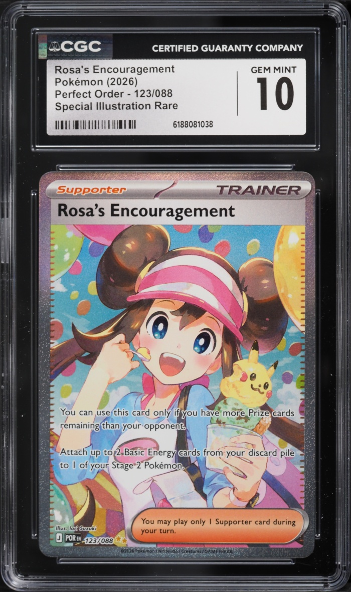 2026 Pokemon Mega Evolution Perfect Order SIR Rosa's Encouragement #123 CGC 10 GEM MINT