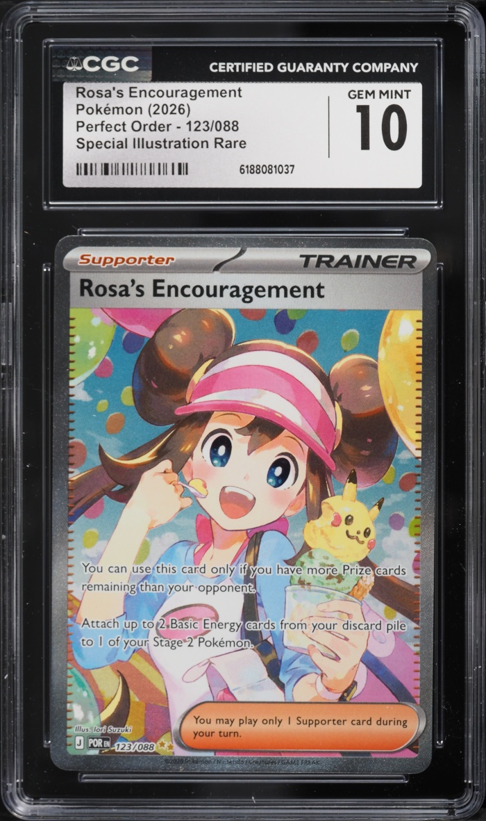 2026 Pokemon Mega Evolution Perfect Order SIR Rosa's Encouragement #123 CGC 10 GEM MINT