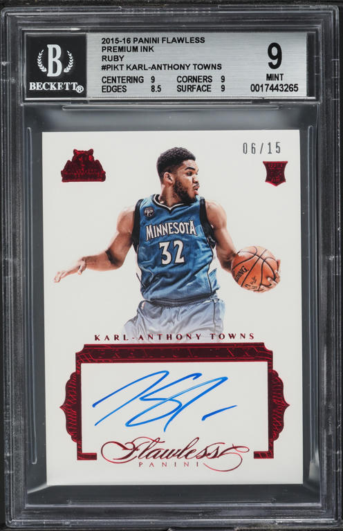 2015 Panini Luxe Emerald Karl-Anthony Towns ROOKIE 1/5 #LX