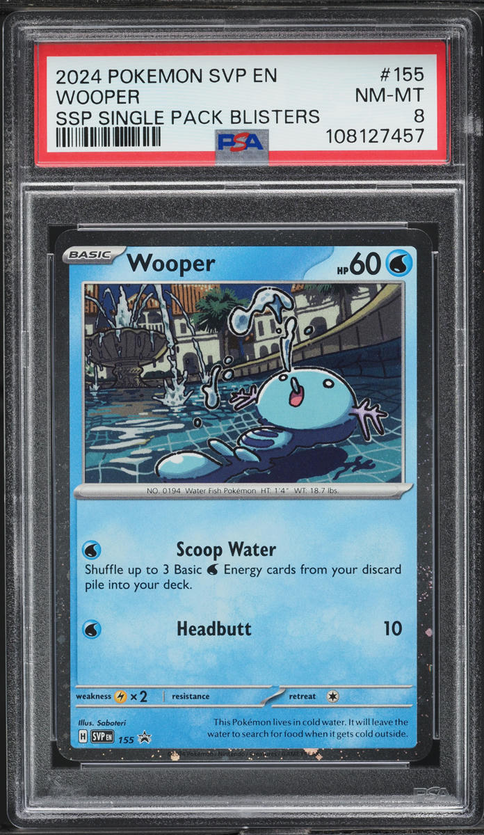 2024 Pokemon Scarlet & Violet Promo SSP Single Pack Blisters Wooper #155 PSA 8 NM-MT
