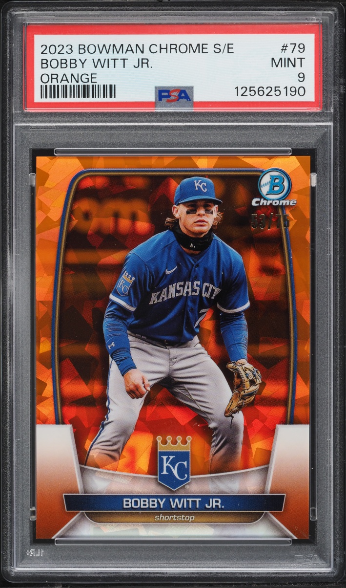 2023 Bowman Chrome Sapphire Orange Refractor Bobby Witt Jr. /75 #79 PSA 9 MINT