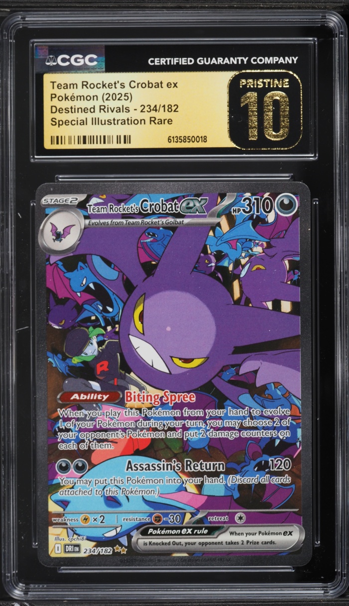 2025 Pokemon Scarlet & Violet Destined Rivals SIR Team Rocket's Crobat EX #234 CGC 10 PRISTINE