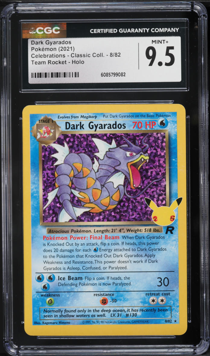 2021 Pokemon Sword & Shield Celebrations Classic Holo Dark Gyarados #8 CGC 9.5 MINT+