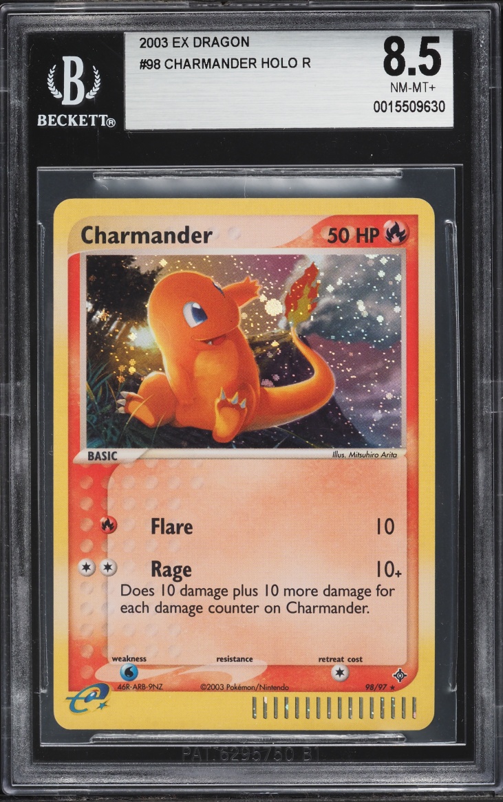 2003 Pokemon EX Dragon Holo Charmander #98 BGS 8.5 NM-MT+
