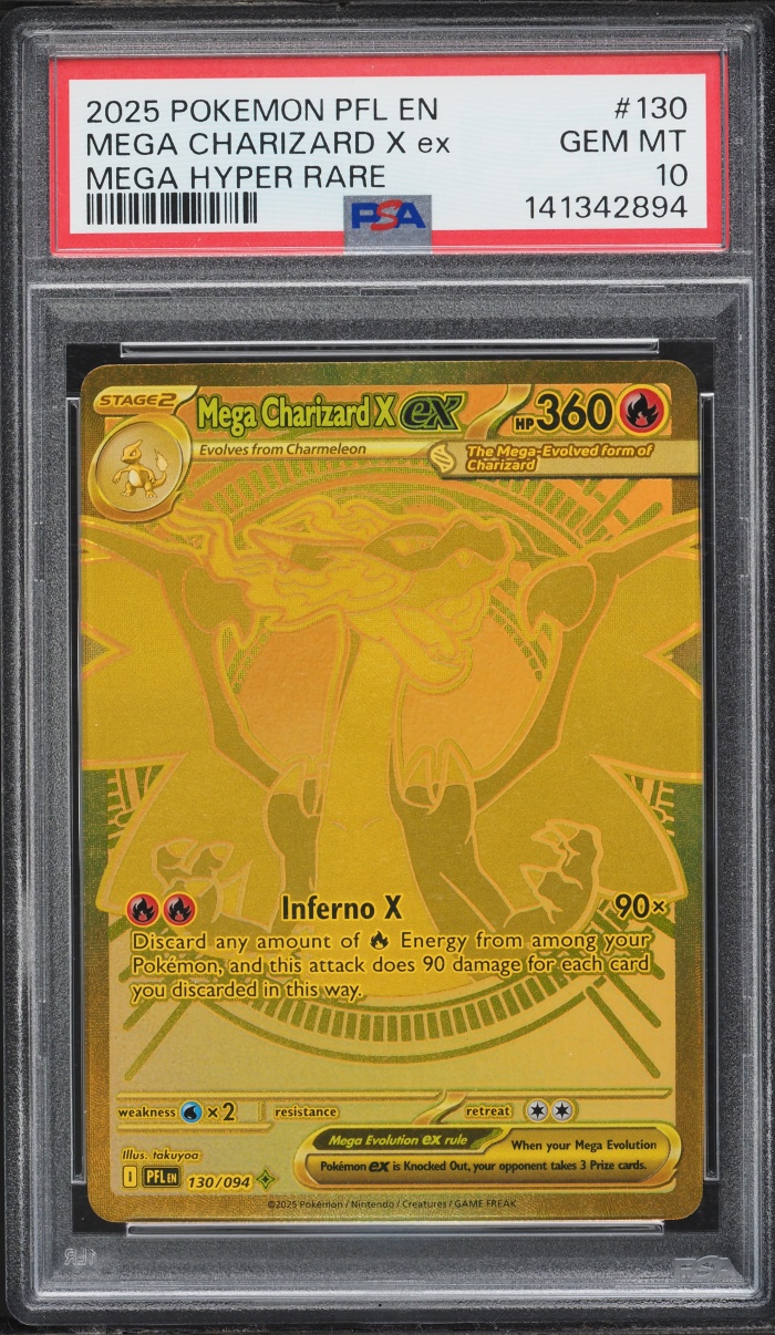 2025 Pokemon Mega Phantasmal Flames MHR Mega Charizard X ex #130 PSA 10 GEM MINT