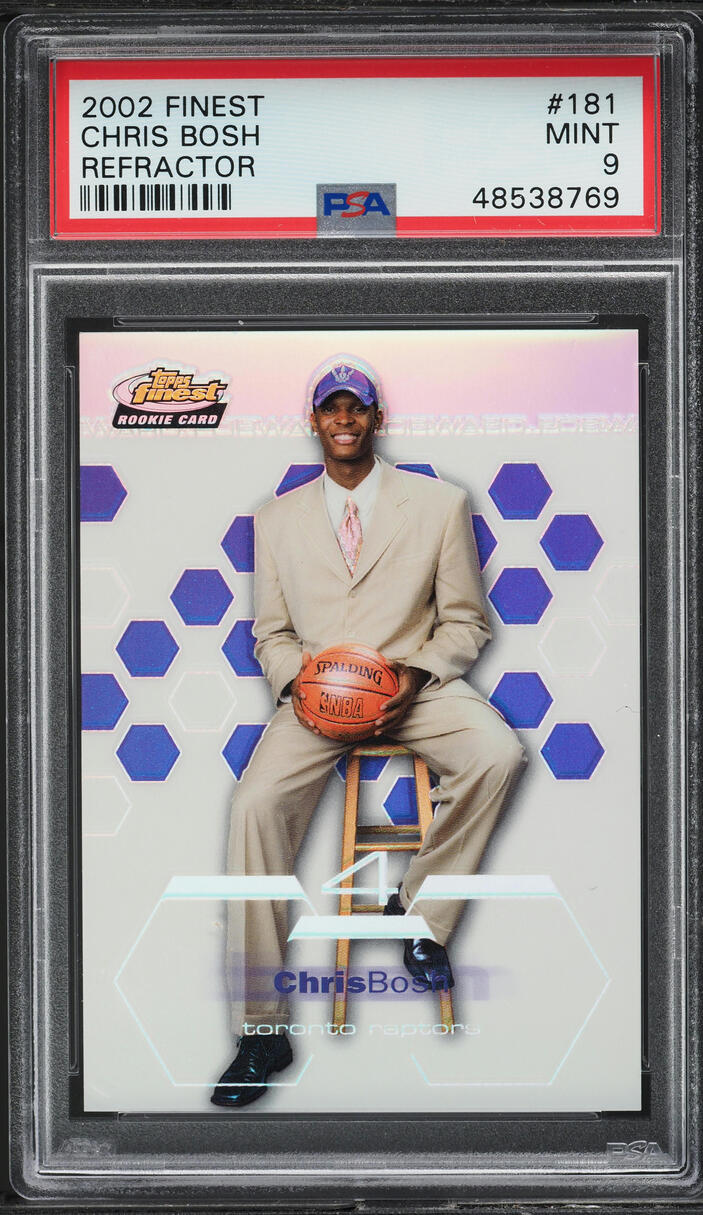 2002 Finest Basketball Refractor Chris Bosh ROOKIE /250 #181 PSA 9 MINT