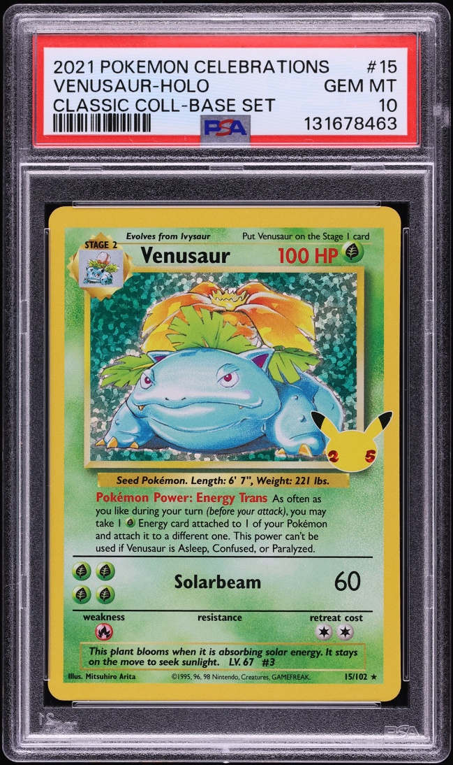 2021 Pokemon Sword & Shield Celebrations Classic Collection Holo Venusaur #15 PSA 10 GEM MINT