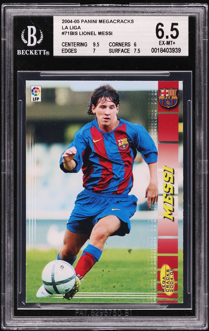 2004 Panini Sports Mega Cracks LaLiga Lionel Messi ROOKIE #71BIS BGS 6.5 EXMT+