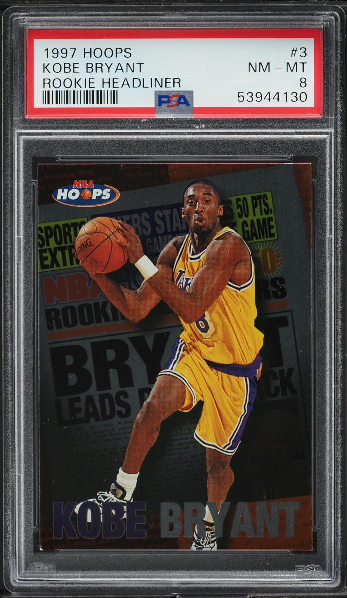 1997 Hoops Rookie Headliner Kobe Bryant #3 PSA 8 NM-MT