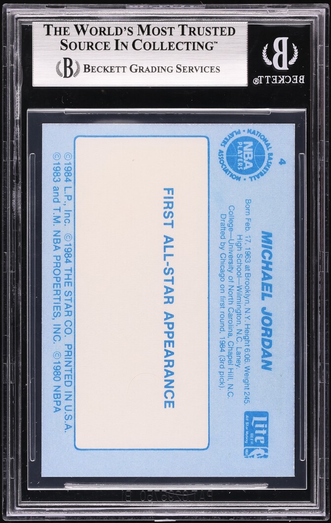 1985 Star Lite All-Stars Michael Jordan ROOKIE #4 BGS 8.5 NM-MT+