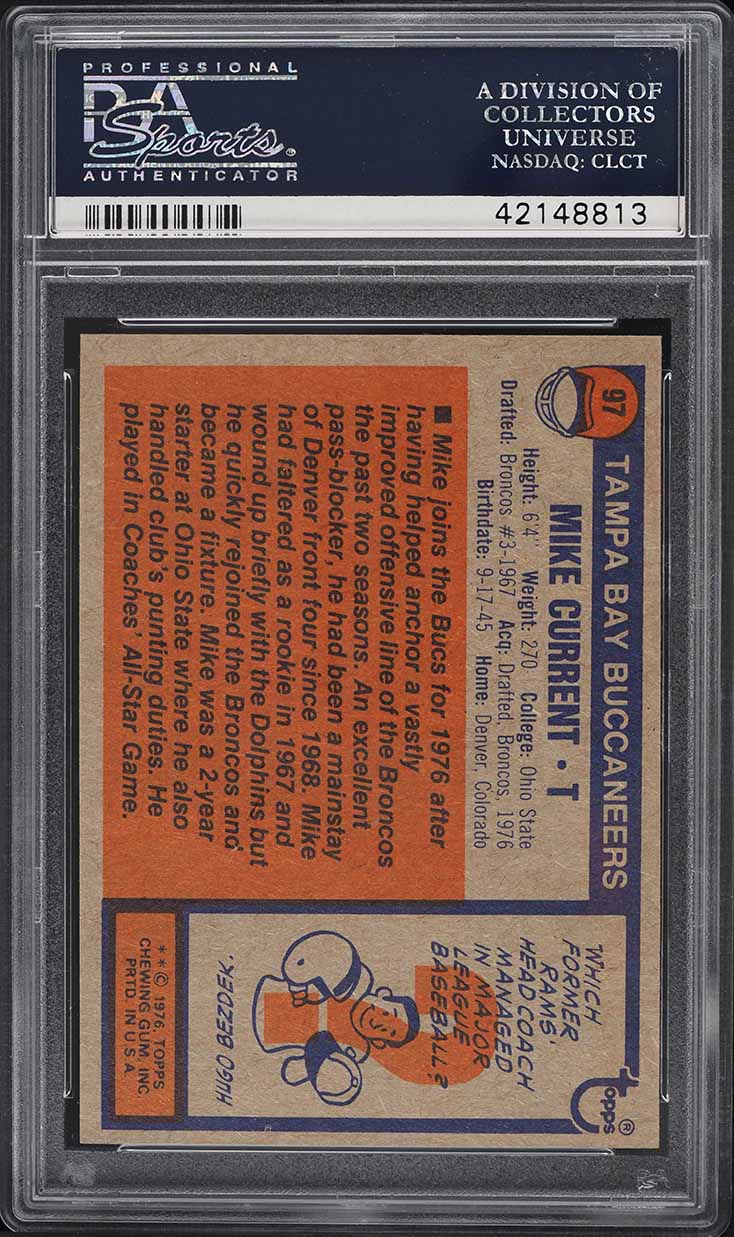 1976 Topps Football Mike Current #97 PSA 10 GEM MINT