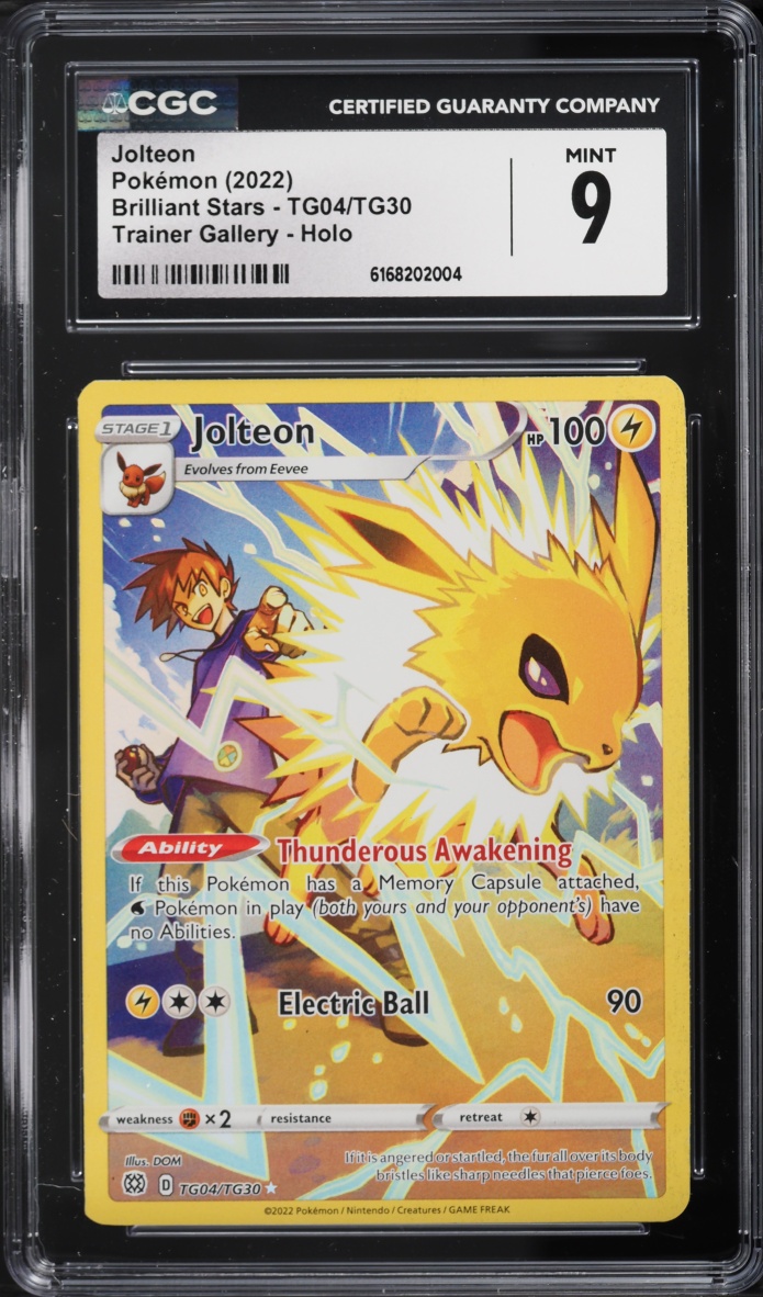 2022 Pokemon Sword & Shield Brilliant Stars CHR Jolteon #TG04 CGC 9 MINT