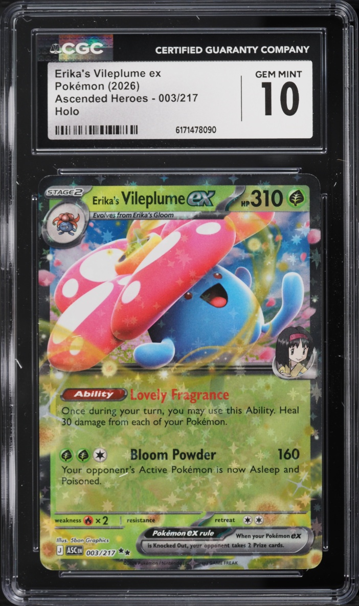 2026 Pokemon Mega Evolution Ascended Heroes Holo Erika's Vileplume ex #3 CGC 10 GEM MINT