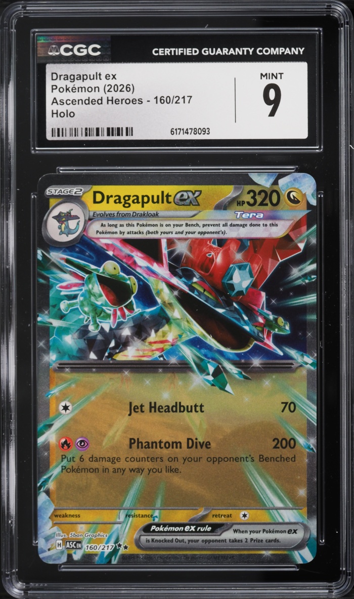 2026 Pokemon Mega Evolution Ascended Heroes Holo Dragapult ex #160 CGC 9 MINT