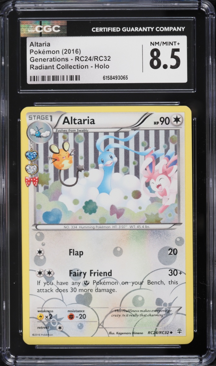 2016 Pokemon XY Generations Radiant Collection Holo Altaria #RC24 CGC 8.5 NM-MT+