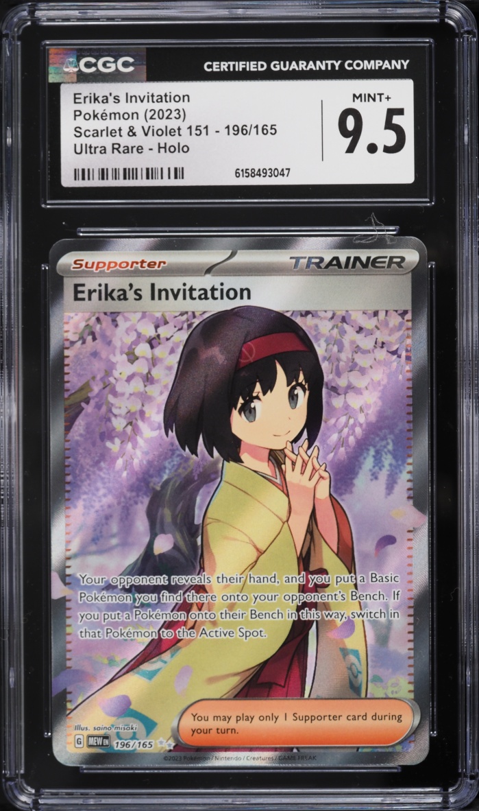 2023 Pokemon Scarlet & Violet 151 Full Art Erika's Invitation #196 CGC 9.5 MINT+