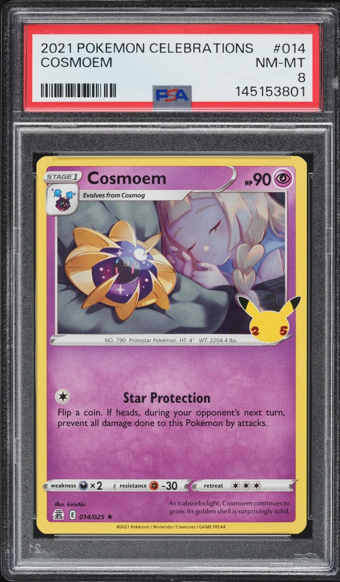 2021 Pokemon Sword & Shield Celebrations Cosmoem #14 PSA 8 NM-MT