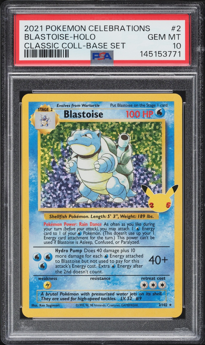 2021 Pokemon Sword & Shield Celebrations Classic Collection Holo Blastoise #2 PSA 10 GEM MINT