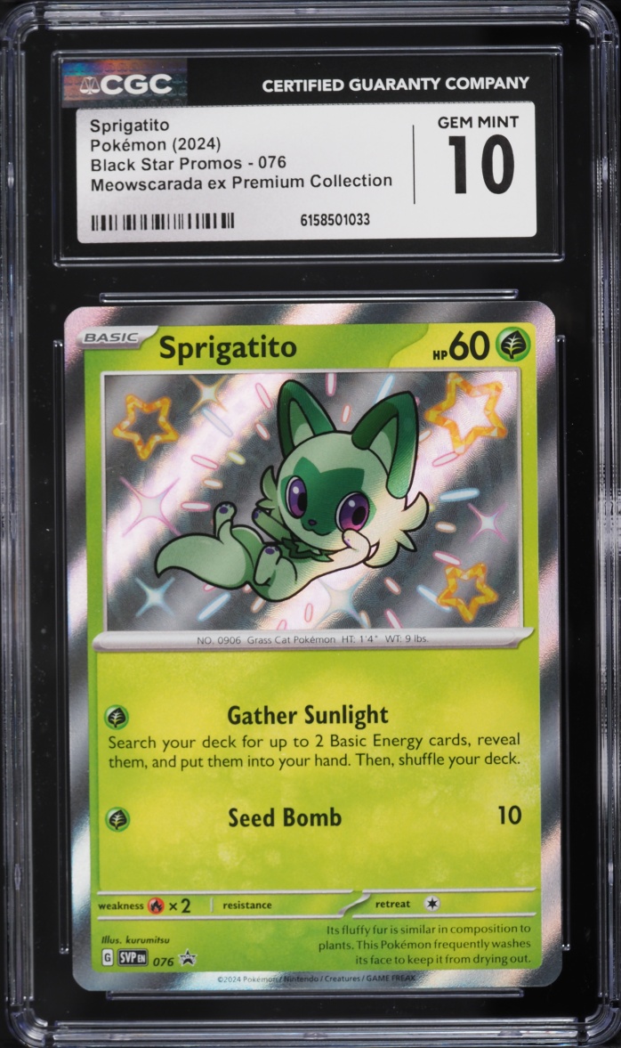 2024 Pokemon Scarlet & Violet Promo Premium Collection Shiny Sprigatito #76 CGC 10 GEM MINT