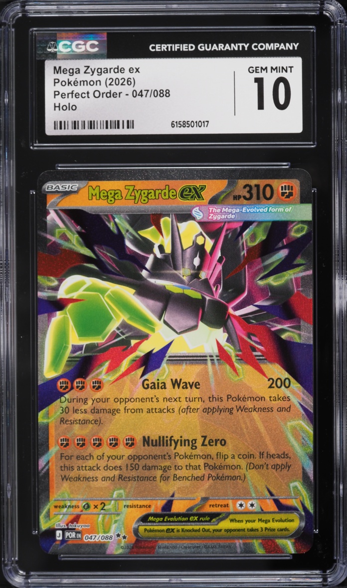 2026 Pokemon Mega Evolution Perfect Order Holo Mega Zygarde Ex #47 CGC 10 GEM MINT
