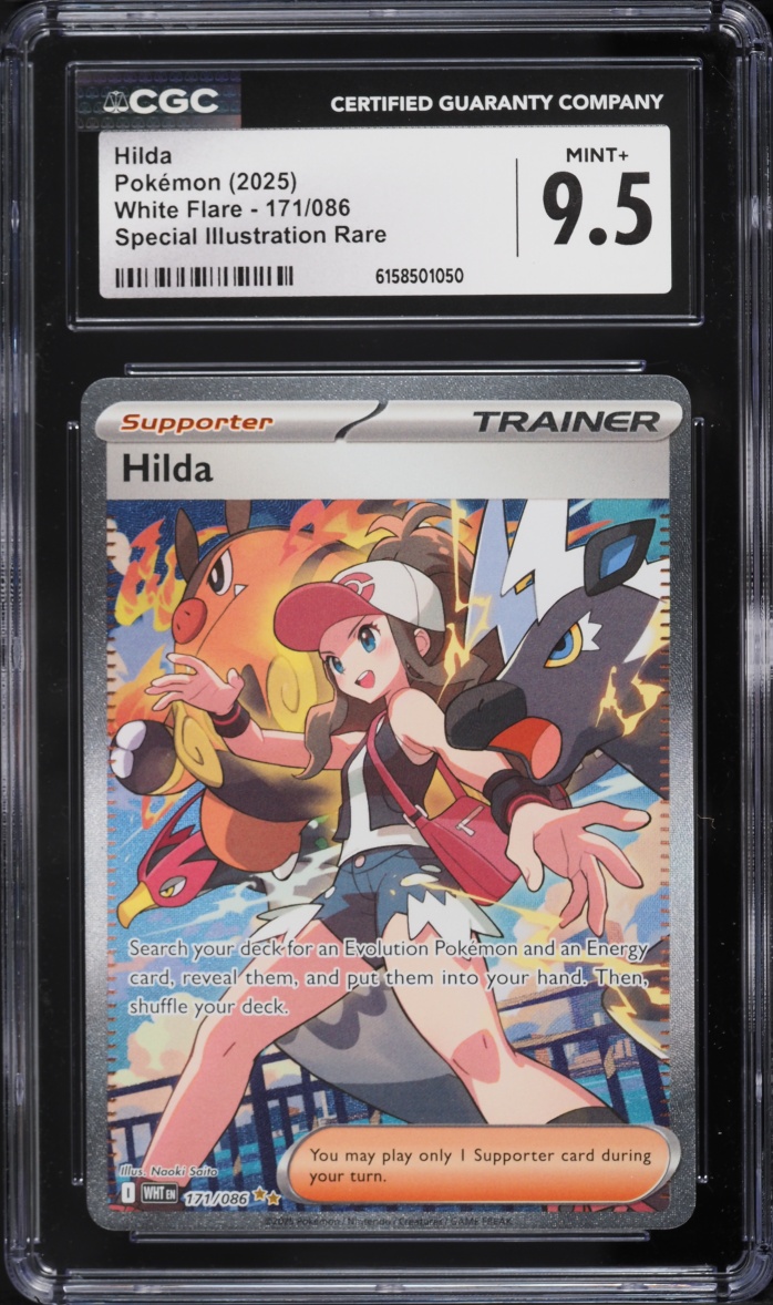 2025 Pokemon Scarlet & Violet White Flare SIR Hilda #171 CGC 9.5 MINT+