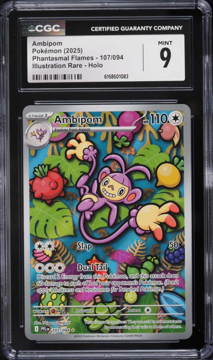 2025 Pokemon Mega Evolution Phantasmal Flames IR Ambipom #107 CGC 9 MINT