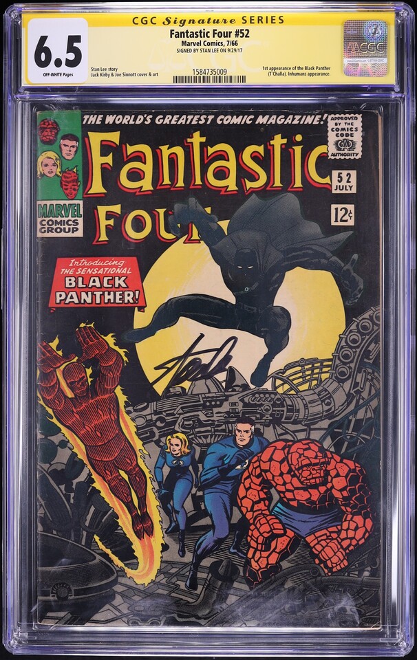 Fantastic Four #52 (Marvel, 1966) CGC Signature Series 6.5 Off-White Pages - Photo 1