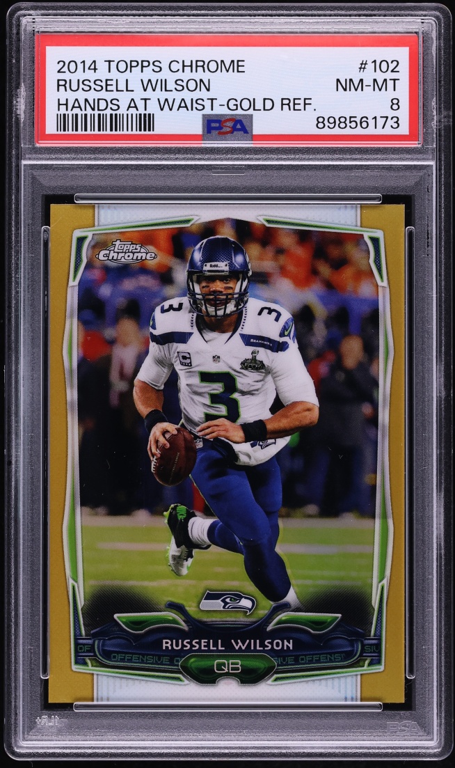 2014 Topps Chrome Gold Refractor Russell Wilson /50 #102 PSA 8 NM-MT
