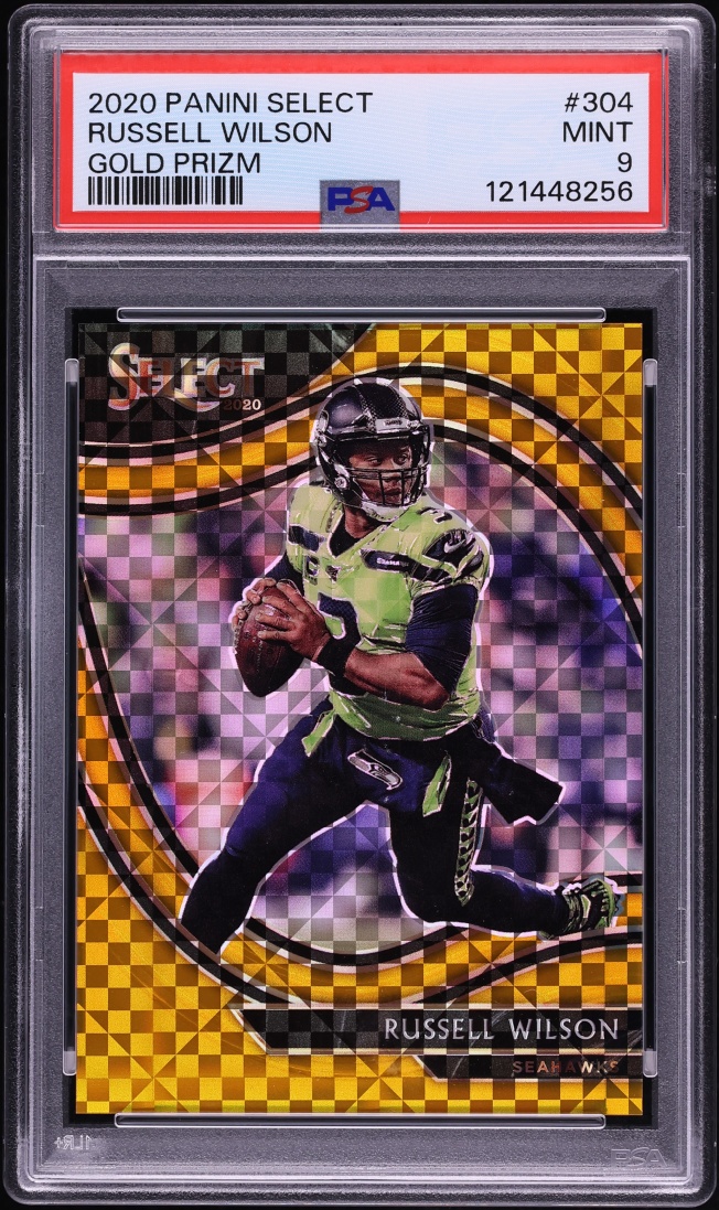 2020 Select Field Level Gold Prizm Russell Wilson /10 #304 PSA 9 MINT