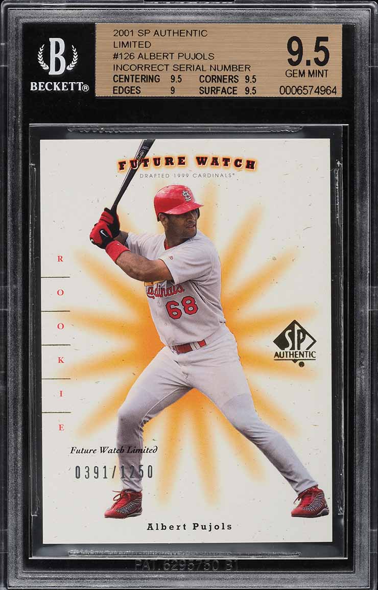 2001 Bowman's Best Albert Pujols ROOKIE /2999 #174 SGC 8.5 NM-MT+
