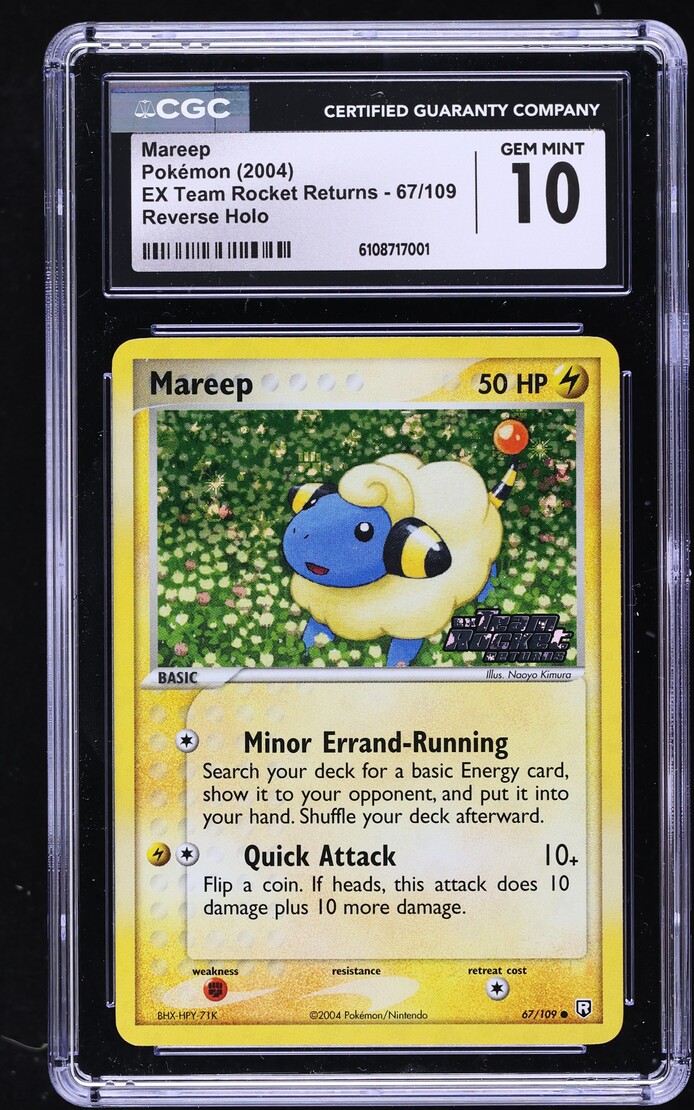 2004 Pokemon EX Team Rocket Returns Reverse Holo Mareep #67 CGC 10 GEM MINT
