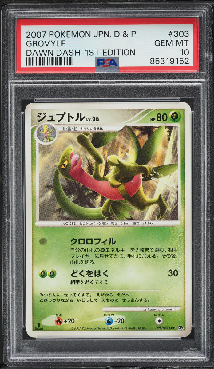 2007 Pokemon Japanese DP Dawn Dash 1st Edition Grovyle #303 PSA 10 GEM MINT
