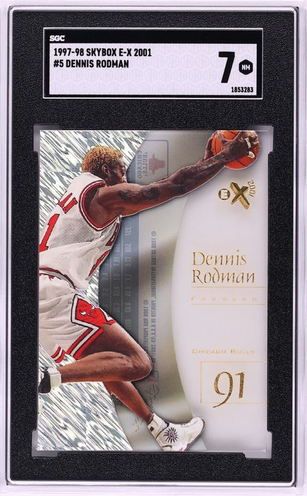 1997 Skybox E-X 2001 Dennis Rodman #5 SGC 7 NRMT