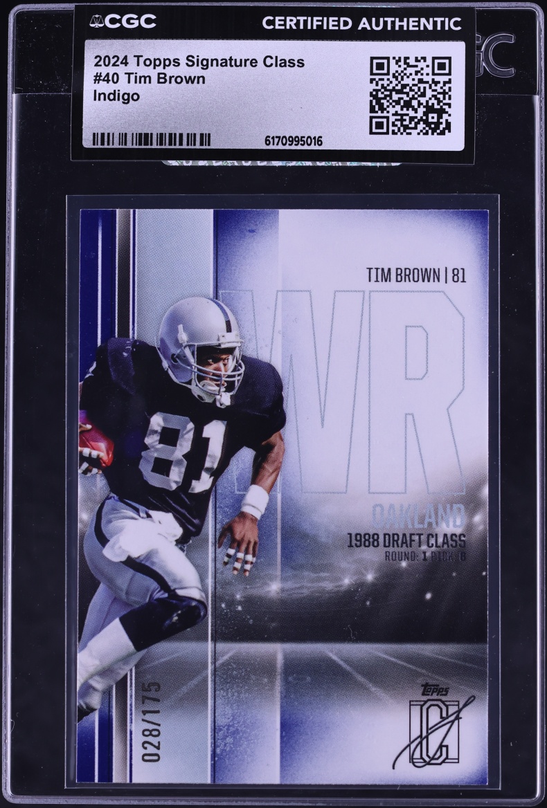 2024 Topps Signature Class Indigo Tim Brown /175 #40 CGC AUTH