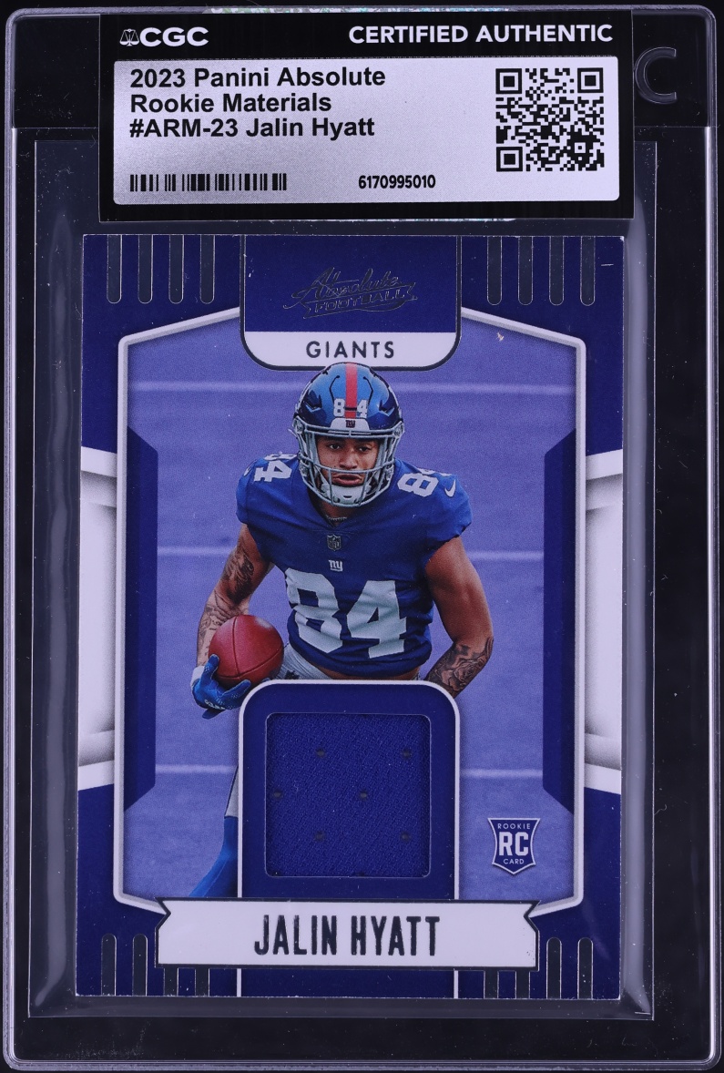 2023 Absolute Materials Jalin Hyatt ROOKIE PATCH #ARM-23 CGC AUTH