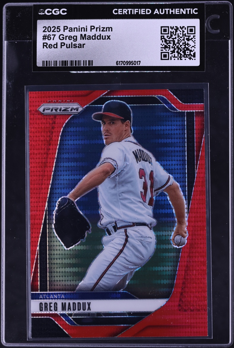2025 Panini Prizm Red Pulsar Greg Maddux /399 #67 CGC AUTH