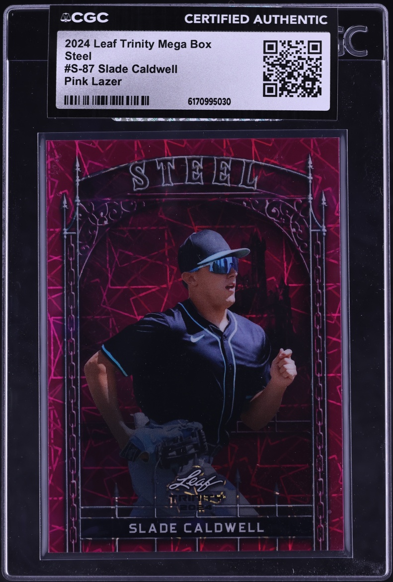 2024 Leaf Trinity Mega Box Steel Pink Lazer Slade Caldwell ROOKIE /25 #S-87 CGC AUTH