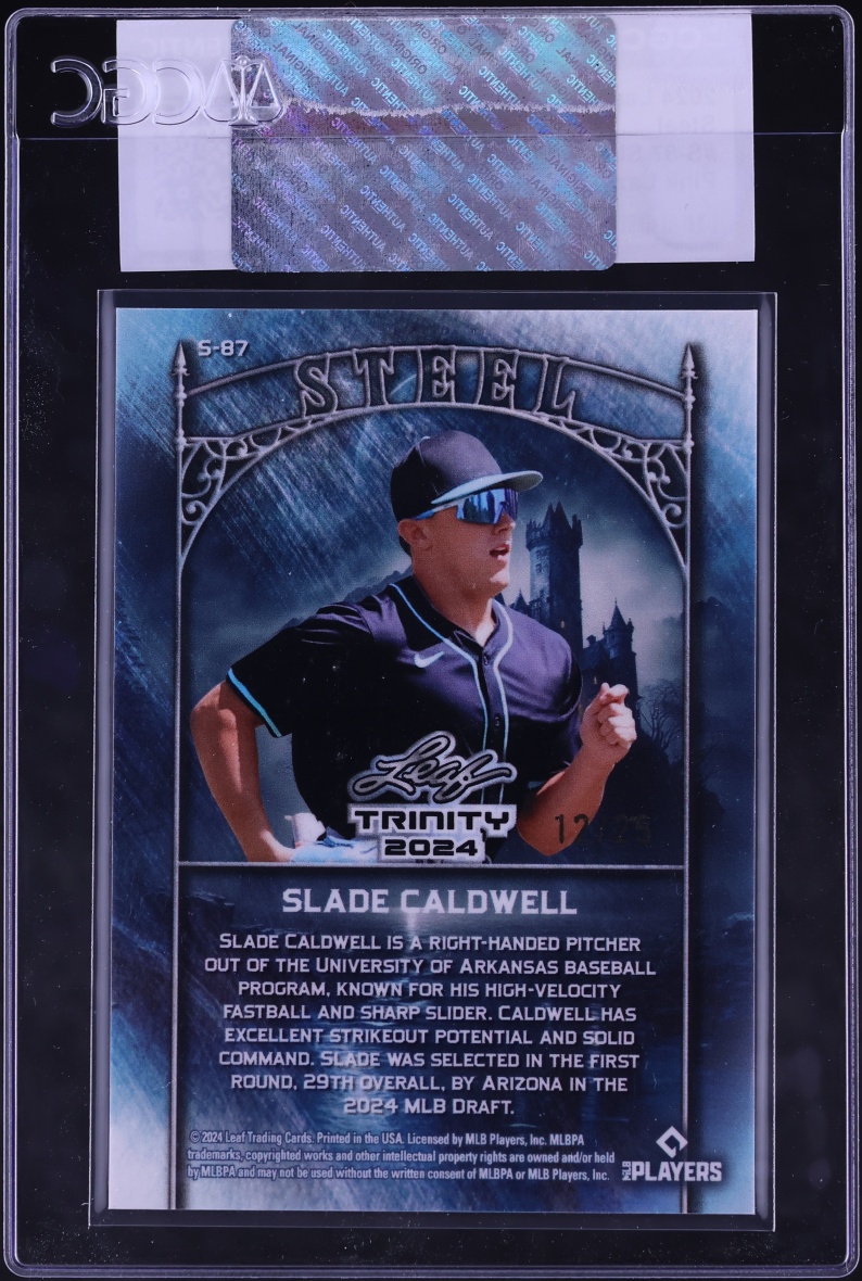 2024 Leaf Trinity Mega Box Steel Pink Lazer Slade Caldwell ROOKIE /25 #S-87 CGC AUTH