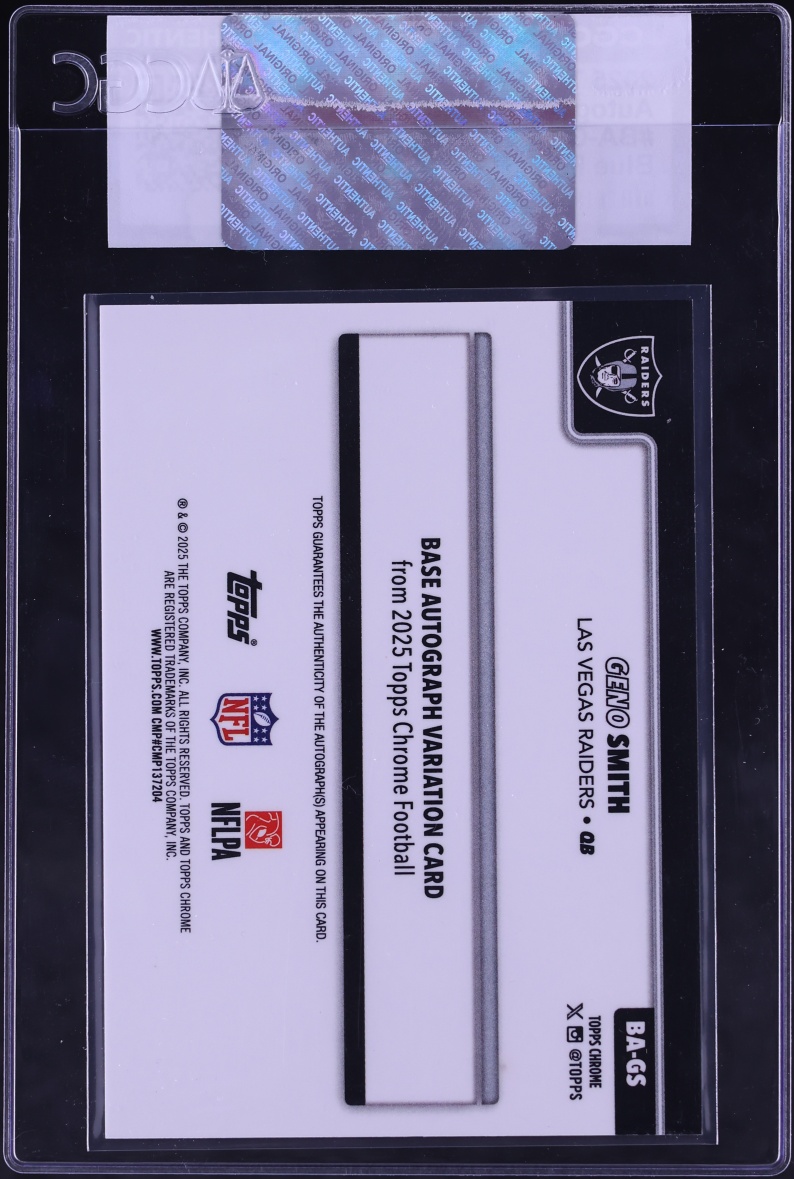 2025 Topps Chrome Blue Refractor Geno Smith AUTO /150 #BA-GS CGC AUTH