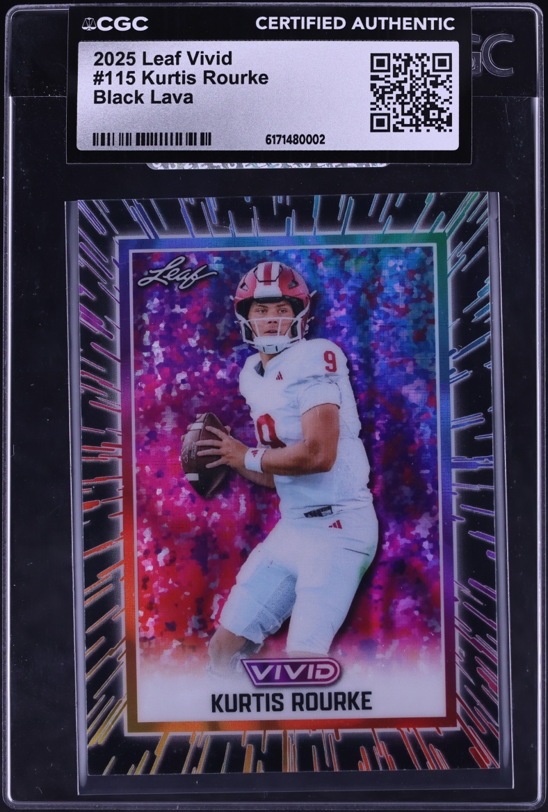 2025 Leaf Vivid Black Lava Kurtis Rourke ROOKIE 1/1 #115 CGC AUTH