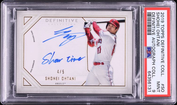 2019 Topps Definitive Collection Shohei Ohtani AUTO /5 #DCA-SO PSA 9 MINT