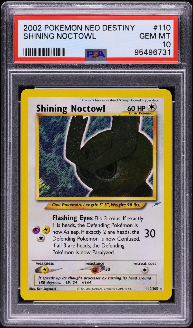 2002 Pokemon Neo Destiny Shining Noctowl #110 PSA 10 GEM MINT