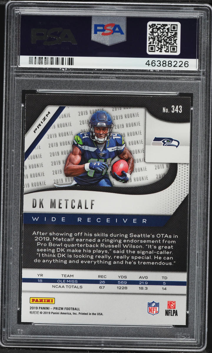 2019 Panini Prizm Lazer DK Metcalf ROOKIE #343 PSA 10 GEM MINT