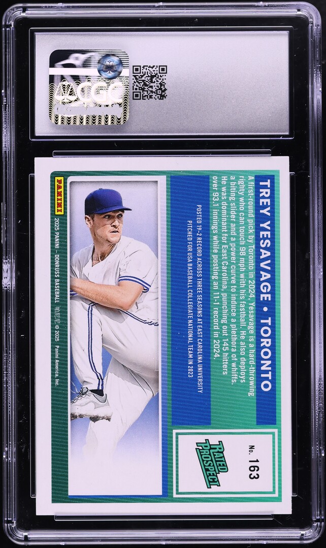 2025 Donruss Trey Yesavage ROOKIE #163 CGC 10 GEM MINT