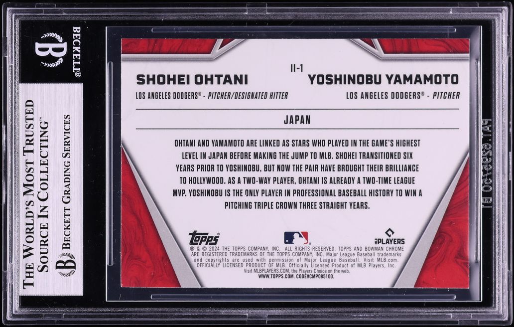2024 Bowman Chrome International Impact Shohei Ohtani Yoshinobu Yamamoto ROOKIE #II1 BGS 9 MINT